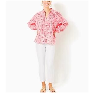 Lilly Pulitzer Montoya Chino Pants Resort White Size 14 NWT